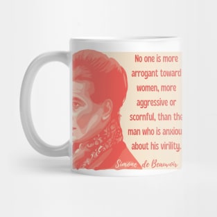 Simone de Beauvoir Portrait and Quote Mug